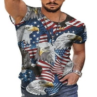 Niuer Muška patriotska 3D štampana bluza Muški Ležerni osnovni tee Jastreb 4. jula Striped Slim pulover