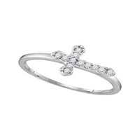 Dijamantna princeza 10kt Bijela zlata Žene Okrugli dijamantski prsten Cross Band CTTW