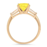 2. CT sjajan okrugli rez prozirni simulirani dijamant 18k žuti zlato Trobotan prsten s 10