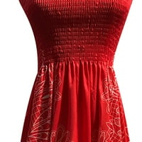 Scyoekwg ženske haljine Ljeto seksi cijev haljina bez naramenica trendi ispis bez rukava bez rukava haljina haljina haljina Clear crvena m