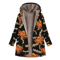 IOPQO Plus veličine za žene Žene Zimsko slobodno vrijeme ispisano plišana jakna plus jakna kaput ženske