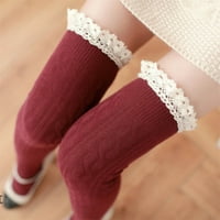 Jesenske zimske ženske čarape bedrine preko koljena čipke patchwork duge pamučne čarape