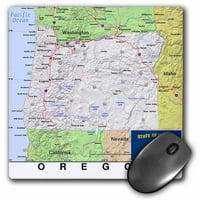 3drose Image o oregon Topografskoj mapi sa državnom zastavom - jastučić za miš, prema