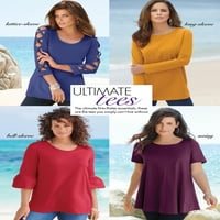 Roaman's Women Plus veličine V-izrez Ultimate TEE pamučna majica
