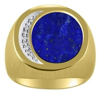 Muški prstenovi žuti pozlaćeni srebro dizajner prsten sa dijamantima i lapis lazuli prstenovi za muškarce