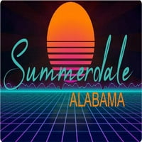 Summerdale Alabama Frižider Magnet Retro Neon Dizajn