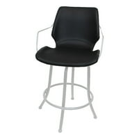 Okretni ekstra visoki metalni bar stol 34 - Asheville - crno - bijelo