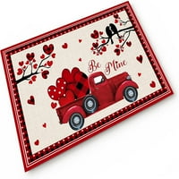 Valentinovo Daykitchen Comfort prostirke za prednje vrata, Crveni kamion povucite crvene ljubavi srca