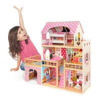 -Nite drvene kućice sa minijaturnom igračkom za igralište za iznajmljivanje, uključujući spavaću sobu,