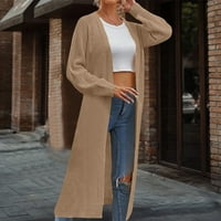 Virmaxy kabl pletene kardigan za žene modne žene Čvrsto labav kaput dugih rukava bluza Chunky Knit Cardigan