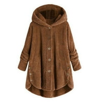 BESCita Sherpa Fleece jakna za žene topli zimski dugi rukav dolje s kapuljačnim kapuljačnim salonom