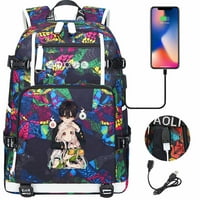 Backpack Bzdaisy sa USB punjenjem i 15 '' prijenosom prijenosnog računala - toaletna tema za temu Hanako-Kun Unise za djecu Teen