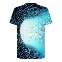 Amidoa Men Casual Okrugli vrat 3D digitalni ispis Pulover fitness sportski kratki rukav majica bluza