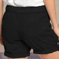 Ženske kratke hlače sa širokim ležajevima Bermuda za žene, žene, žene, ženske tačke visokog struka pantalone
