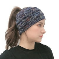 Jesenski i zimski pleteni glava za glavu Horsetail šešir vunena traka za glavu pulover, ležerni šešir