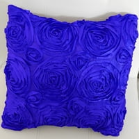 Saten rozeta ukrasni bacanje jastuk sham jastuk pokrov kraljevskog plava