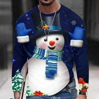 Prodaja novogodišnje košulje za muškarce dugih rukava casual smiješan božićni grafički print okrugli