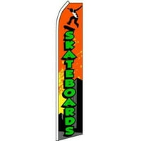 Skateboards Orange Green Swooper Super Feather Oglašavanje zastava