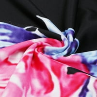 Ženska V izrez bez rukava Ležerne prilike za asimetrična patchwork cvjetni maxi haljine