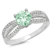 1.27ct okrugli rez zeleni simulirani dijamant 18k bijeli zlatni godišnjica za angažman prsten 10,25