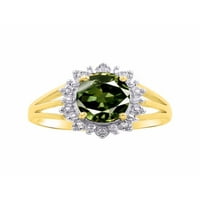 * Rylos princeza Diana nadahnuta zeleni safir i dijamantni prsten - septembar roštilj *