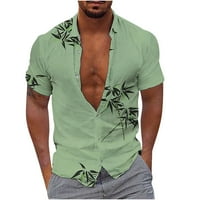 Aueoeo Muns Fashion Rever Dugme Košulje Ležerne prilike, Majica na plaži s kratkim rukavima Slim Fit