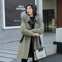 Zimske jakne za žene za žene čišćenje Ženske zimske modne alate Dugi tanak kaput od kapuljače