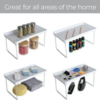 Spuštanja kabineta - set - neklizajući obloga i stopala - BPA Besplatno - ormar, brojač, ostava, ostava, kuhinjski organizator - bijeli sa sivom bojom
