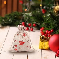 Wedracia Božićni džepni džep pahuljica pamučna posteljina poklon torba za posteljinu bombona