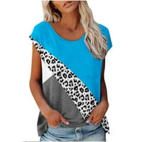 Majice kratkih rukava za žene kratki rukav Bluze Regularne fit T majice Pulover Tees Thees Leopard Ispis