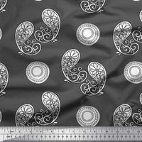 Soimoi crna pamučna pamučna tkanina Floral i Paisley Ispiši šivanje tkanine široko