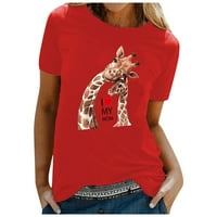 Tuphregyow Ženska odjeća Raglan Pulover Giraffe Grafički slovo Ispis Tee Casual BluZA Plus veličine