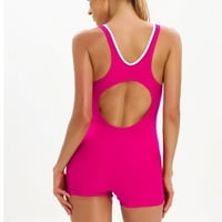 DXHMONEYH WOMENS Sport Jedno kupaći kostim boja Block Print UPF 50+ Atletski trening kupaći odijelo