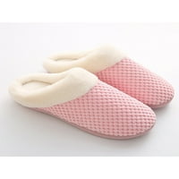 Difumos Ženske ne-klizne pliške zimske tople papuče ugodne ravne klompe spavaća soba cipele ružičasta