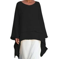 IOPQO Plus veličine za žene Žene Moda Plus Veličina Nepravilna casual posteljina dugih rukava bluza