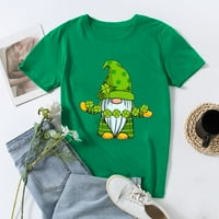 Dnevne majice u St Patricku za žene kreativne djeteline patuljac Ispiši solidan odmor s kratkim rukavima