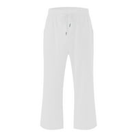 Growesty Capri pantalone za žene sa džepovima Plus veličine Pant Soled Boja Elastična labava hlače Ravne
