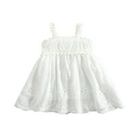Bebine odjeće djevojke princeze haljina bez rukava sa rukavima dizajn čipke dizajn bijela elegantna