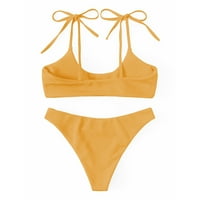 Tankini kupaći odijela za žene Ženski bikini High Struk temmska kontrola dva kupaće kostimi Žuta + s