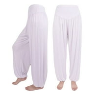 Plesne pamučne elastične sportske hlače yoga casual ženske meke labave hlače yoga hlače plus veličine
