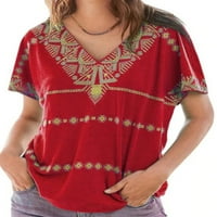 Avamo dame casual bagerg majica Ljetna etnička labava bluza tunika Žene Vintage DailyAweb majica