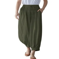 Colisha Women Palazzo Pant Solid Color BansString hlače Ležerne prilike za odmor visoke struke Vojska