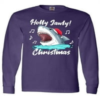Inktastična morski pas Holly Jawly Božićna majica s dugim rukavima