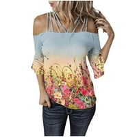 Ženska labava rukava sruška za bluza za ispis T-majica Tunički vrhovi rockabilly dukseri majice modne