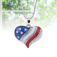 Ženska američka ogrlica za zaštitu srca Geometrijski američki dan za nezavisnost