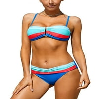 Eyicmarn ženski odijelo za kupaće kostimu Kontrastni boju bez rukava bez rukava i dno tanga bikini plaža
