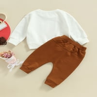 Huakaishijie Toddler Baby Boys Girls Odjeća Set Pismo Ispis dugih rukava Pulover + duge hlače