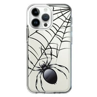 Apple iPhone PRO MA Clear Clear Hibrid Zaštitni telefon Case Cleary Black Spider Web Halloween Horror sablasni poklopac