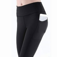 Ayolanni kompresijske gamaše za žene ženske visoke struke joga hlače džepove trbušnjaka trčanja sportskim