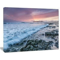 Dizajn Art Sunset na ogrtaču Trafalgar Beach Seashore Photograhpic Print na zamotanom platnu